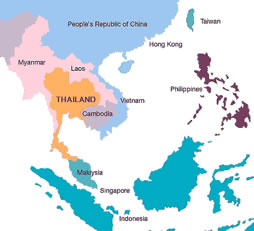 Laos, Thailand and China