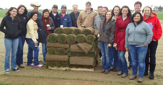 Ag Business Students with sod