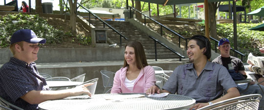 Students in the quad area