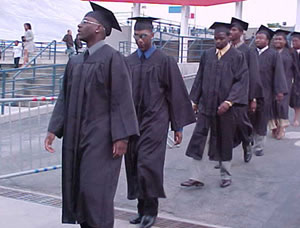 Graduates Streaming Down