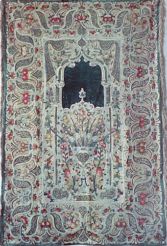 Embroidered carpet, XVIIIth century, Etchmiadzin, Treasury