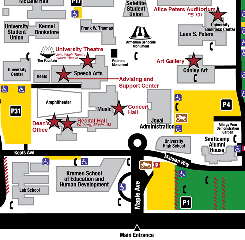 College of Arts and Humanities map