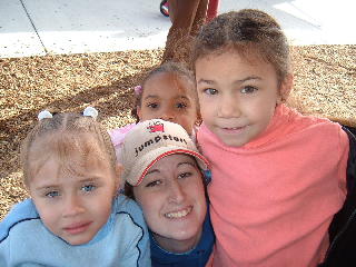 Young children with student