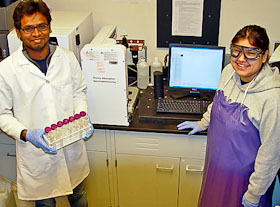 Graduate students Prasad Yadavali and Janet Robles