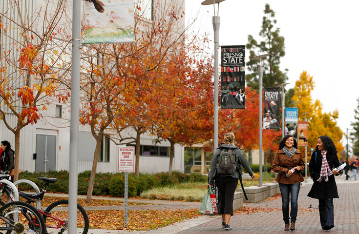 Students Walking In the Fall