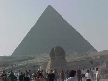 The Sphinx with King Khafre's Pyramid 