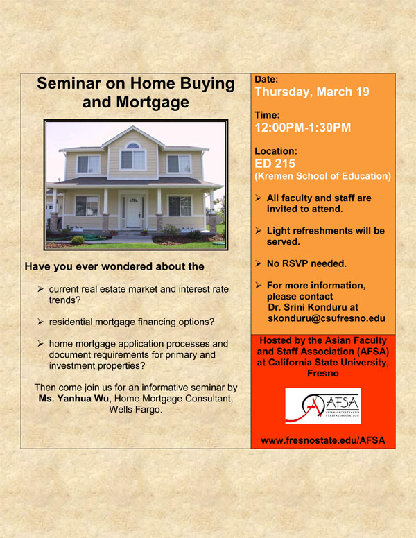 Wells Fargo Seminar on Home Buying and Mortgage
