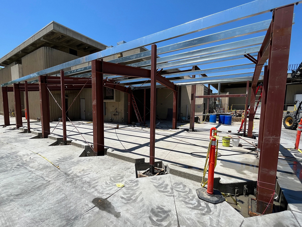 This is an image showing Conley Art canopy in construction.