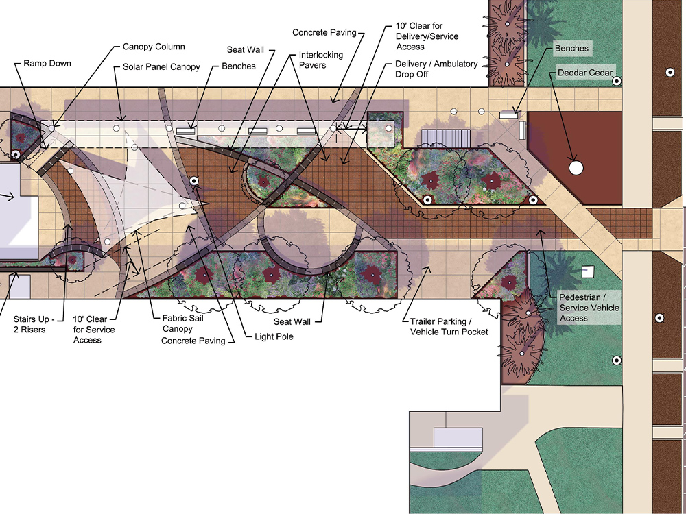 This is the provided site plan of McLane STEM beautification courtyard.