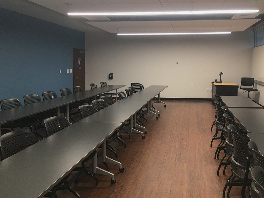 This is an interior image of the finished Peters Business Room 132