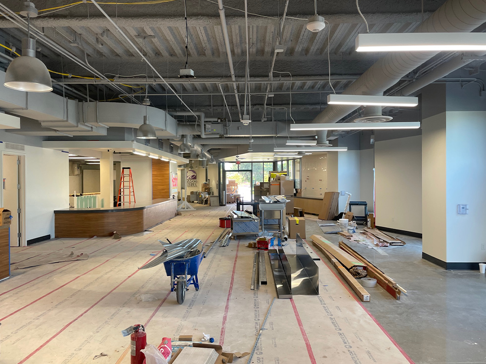 This image shows the construction for the RSU dining area.