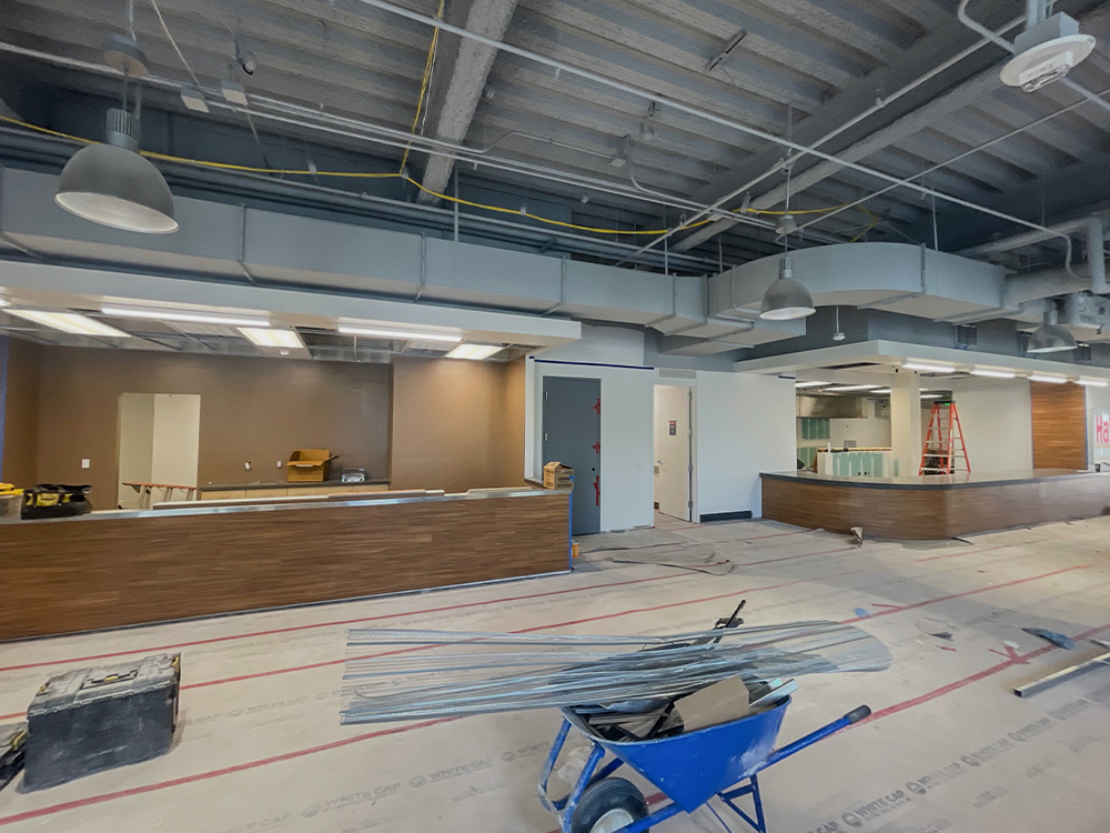 This image shows the construction of the RSU dining area.