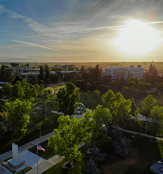 Aerial picture of Fresno State campus