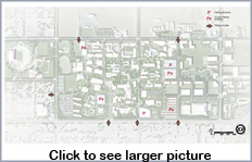 Existing Campus Area layout with Parking - Click to view full-size graphic.