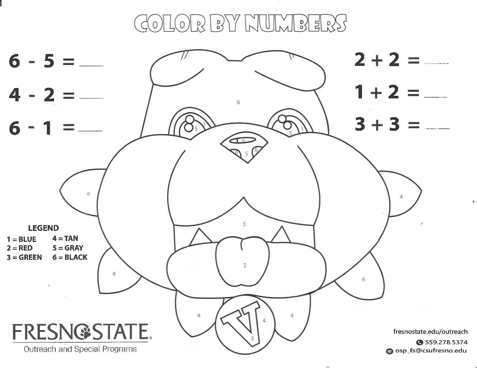 color by numbers activity worksheet for k-8 students