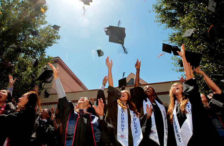 students graduating